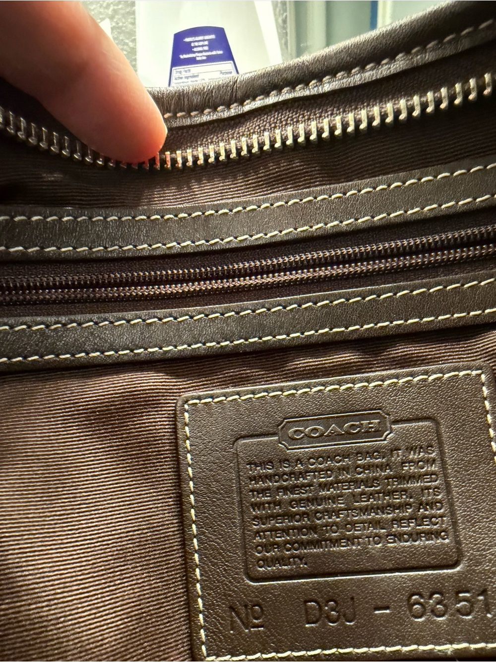 Coach Purple Jacquard and Chocolate Leather Shoulder Bag - Picture 4 of 12